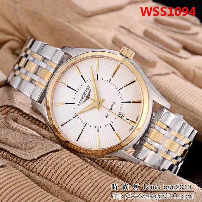 LONGINES浪琴 兩針半 小牛皮錶帶 精品男士腕表 WSS1094