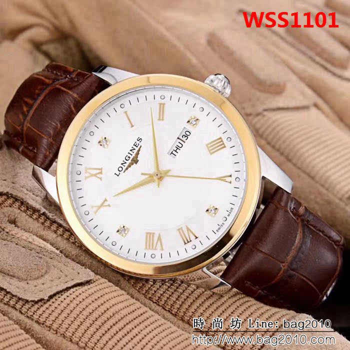LONGINES浪琴 復古系列 經典大三針 全自動機械精品男士腕表 WSS1101