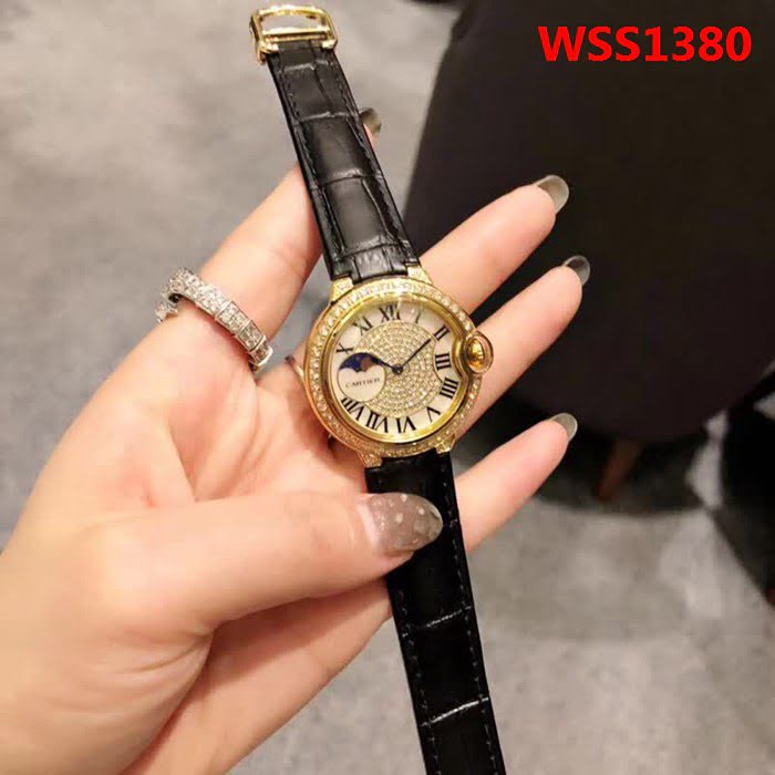 CARTIER卡地亞 藍氣球滿鑽系列 女士石英腕表 WSS1380