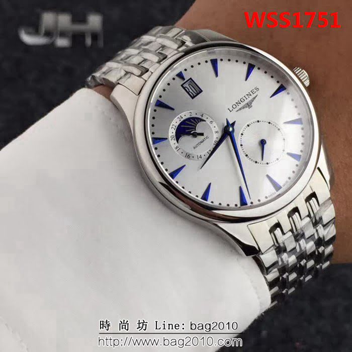 LONGINES浪琴 全自動機械 男士時尚腕表 WSS1751