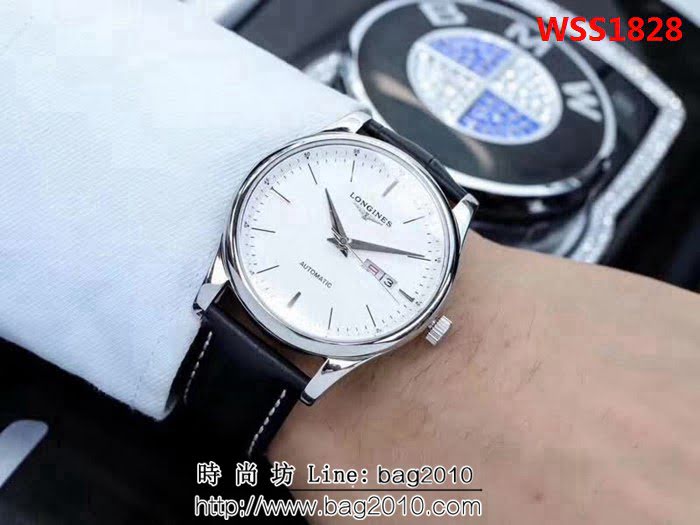 LONGINES浪琴 2018全新 簡約雙曆男士機械腕表 WSS1828