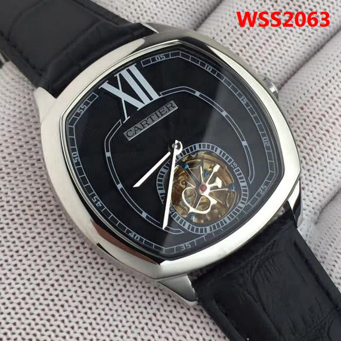 CARTIER卡地亞 方形時尚陀飛輪 男士腕表 WSS2063