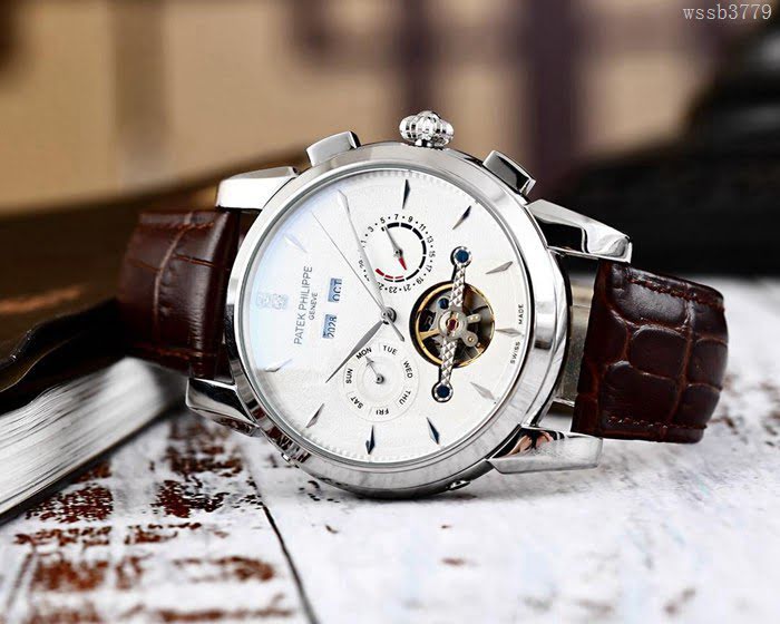 百達翡麗PATEK PHILPPE 全自動機械機芯 316精鋼表殼 進口小牛皮錶帶 男士腕表  wssb3779