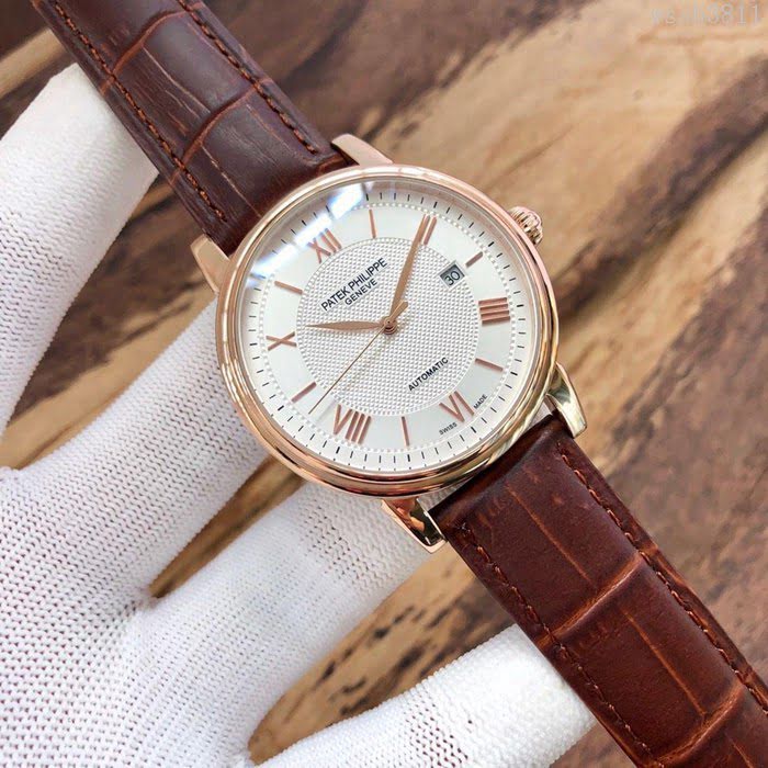 百達翡麗PATEK PHILPPE 全自動機械機芯 316L精鋼表殼 真皮錶帶 男士腕表  wssb3811