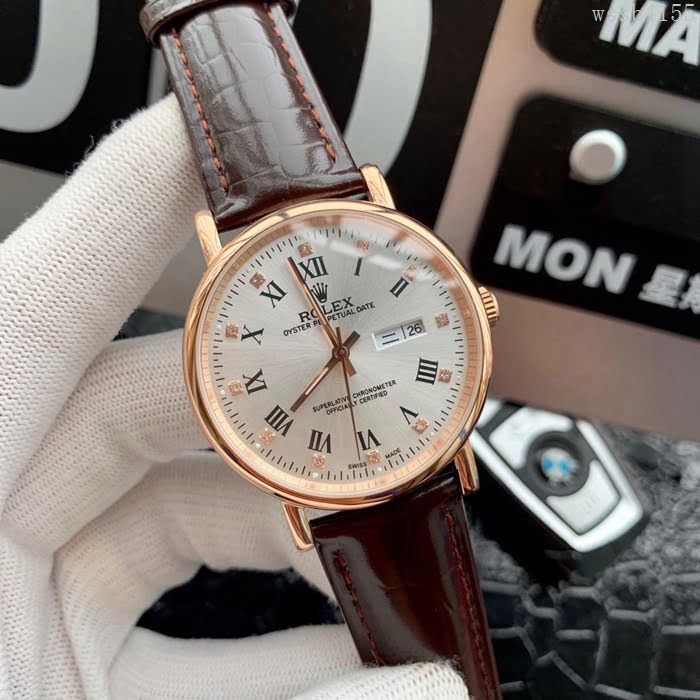 ROLEX勞力士 三針單曆 全自動進口機械 316L精鋼表殼 錶帶 男士腕表  wssb4155