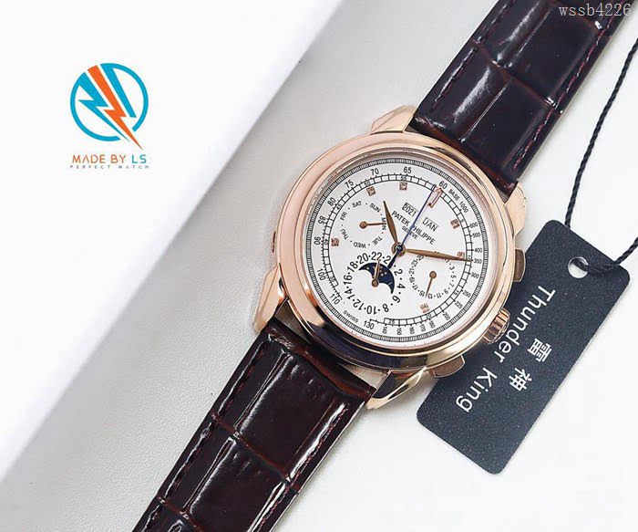 百達翡麗PATEK PHILPPE LS精品 超級複雜功能計時系列 機芯29-535升級版 全鋼鍍納米鉑金表殼 小牛皮帶 高檔男士腕表  wssb4226