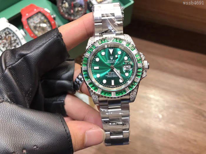 ROLEX勞力士 水鬼系列 全自動機械機芯 鍍膜玻璃 三珠鋼帶保險扣 男士腕表  wssb4691