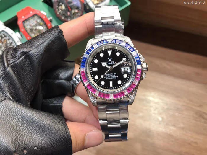 ROLEX勞力士 水鬼系列 全自動機械機芯 鍍膜玻璃 三珠鋼帶保險扣 男士腕表  wssb4692