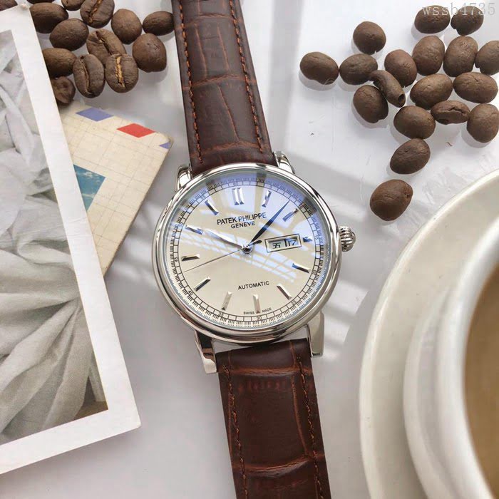 百達翡麗PATEK PHILPPE 頂級機械明珠機芯 真牛皮錶帶 精品男士腕表  wssb4735