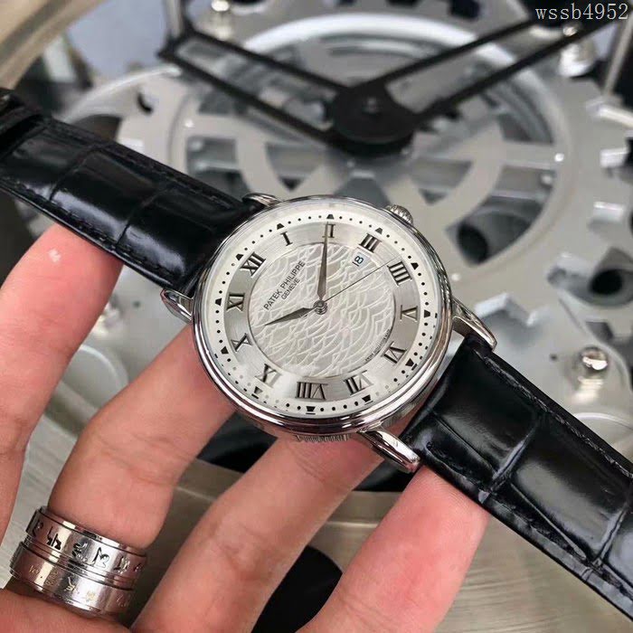百達翡麗PATEK PHILPPE 大氣爆款 西鐵城機械機芯 真牛皮錶帶 精品男士腕表  wssb4952