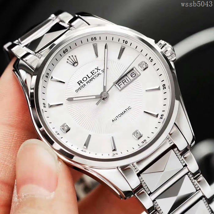 ROLEX勞力士 最新款式 勞力士日記系列 簡約版 原裝進口8205機械機芯 鎢鋼間精鋼錶帶 透視底蓋 男士腕表  wssb5043