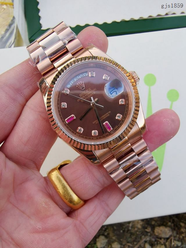 勞力士複刻手錶 Rolex星期日曆型daydate系列 36mm 全自動機械機芯女士腕表  gjs1859