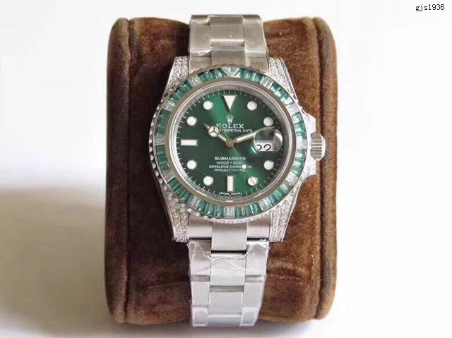 勞力士複刻手錶 SUB潛航者後鑲鑽定制版 Rolex高端男士腕表  gjs1936
