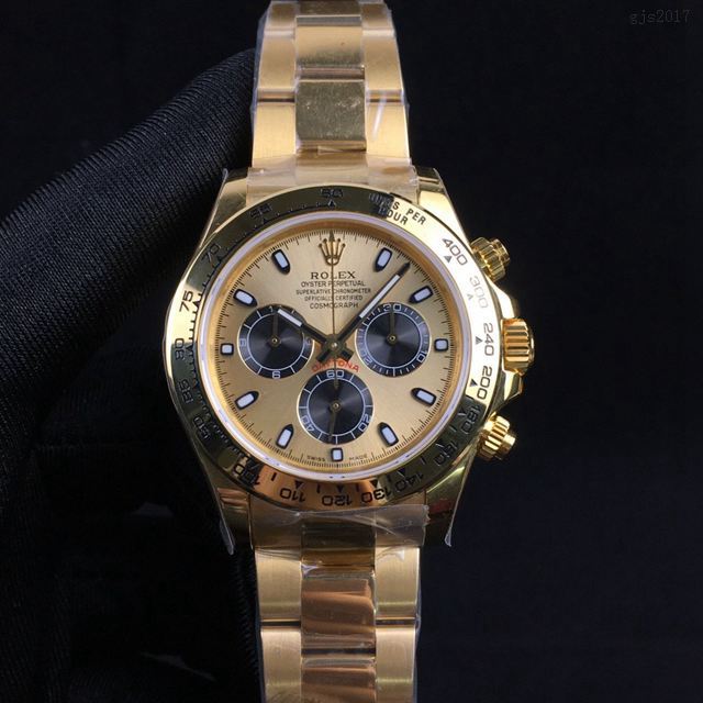 勞力士複刻手錶 Rolex超薄迪通拿新品 灰白金迪 玫瑰金迪 黃金迪 熊貓迪經典男士腕表  gjs2017