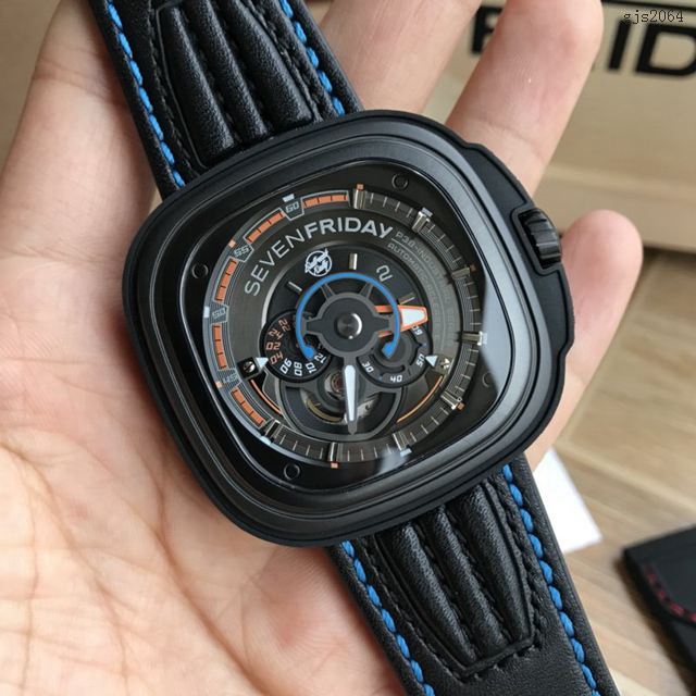 Sevenfriday自動機械男表 型號SF-P3B/02 七個星期五休閒高端男表  gjs2064
