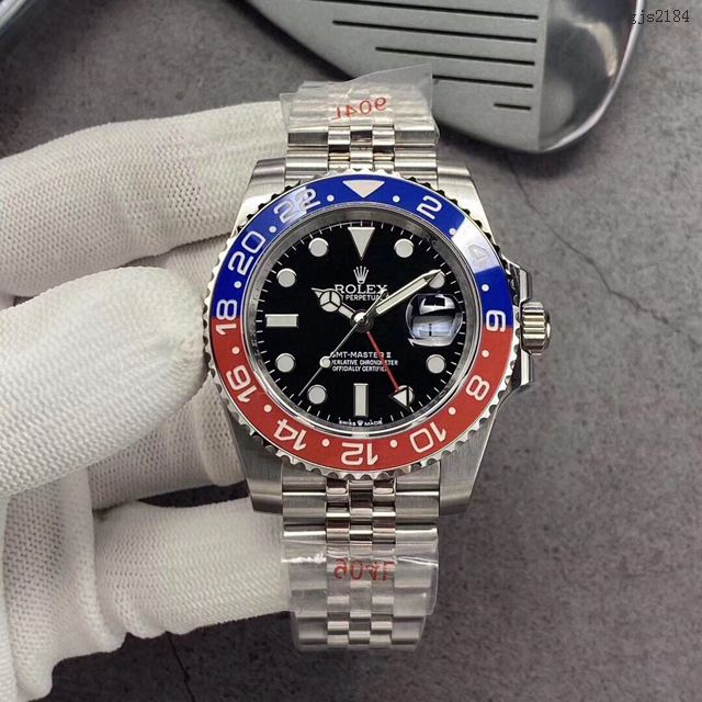 勞力士複刻手錶 Rolex男士腕表 可樂陶瓷圈 GMTMASTER格林尼治型環球腕表 126710BLRO-0001  gjs2184