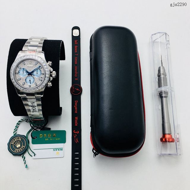 勞力士男士手錶 Rolex宇宙計型彩虹迪通拿腕表 密鑲鑽石字面  gjs2290