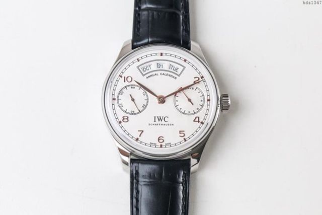 IWC手錶 V2升級版 萬國lW52850 萬國IWC葡萄牙萬年曆腕表系列 萬國表高端男士全自動機械表  hds1347