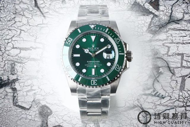 勞力士手錶 Rolex潛艇潛航者系列116610 綠水鬼綠鬼v8版 Rolex自動機械男表 冰藍色超亮夜光 超強防水  hds1381