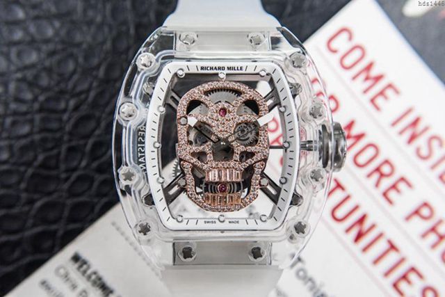 Richard Mille e理查徳米勒 RM052系列 最新鬼頭升級版 顱骨系列 原裝透明殼 理查徳米勒高端男士全自動機械腕表  hds1446