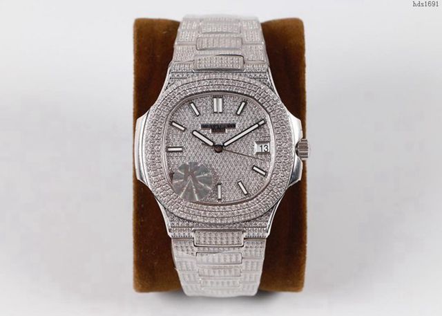 PATEK PHILIPPE手錶 鸚鵡螺滿天星系列 百達翡麗藍寶石玻璃鑲滿鑽男表 百達翡麗高端男士腕表  hds1691