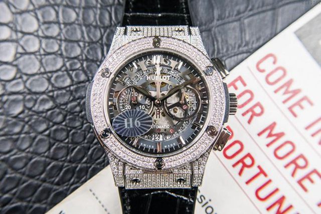 宇舶手錶 hublot恒寶表經典融合CLASSIC FUSION系列 施華洛世奇鑽石鑲嵌 宇舶經典融合計時男士腕表 宇舶高端男表  hds1747