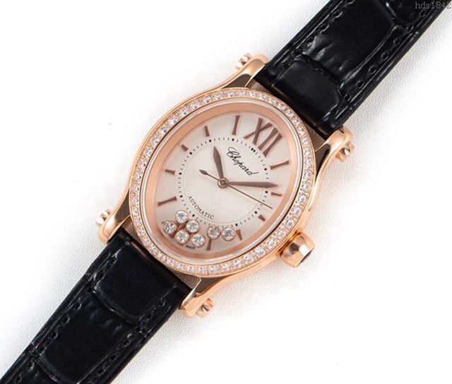Chopard手錶 蕭邦快樂鑽系列 橢圓型機械6T28新款 蕭邦時尚女表 蕭邦機械女士腕表  hds1842
