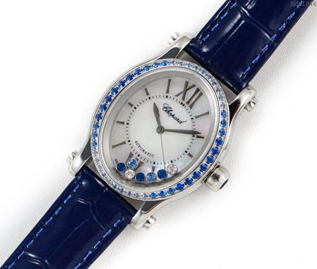 Chopard手錶 蕭邦快樂鑽系列 橢圓型機械6T28新款 蕭邦時尚女表 蕭邦機械女士腕表  hds1844