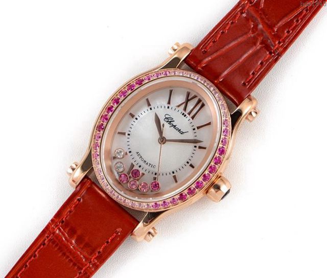 Chopard手錶 蕭邦快樂鑽系列 橢圓型機械6T28新款 蕭邦時尚女表 蕭邦機械女士腕表  hds1845