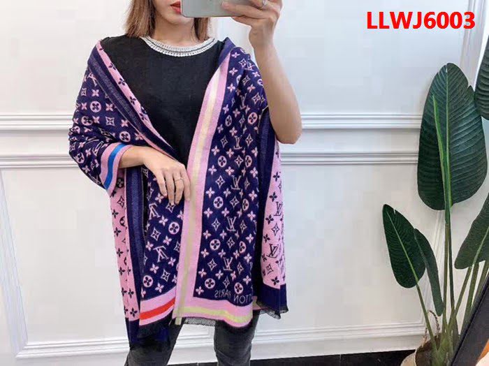 路易威登LV雙面大牌元素提花羊絨圍巾 LLWJ6003