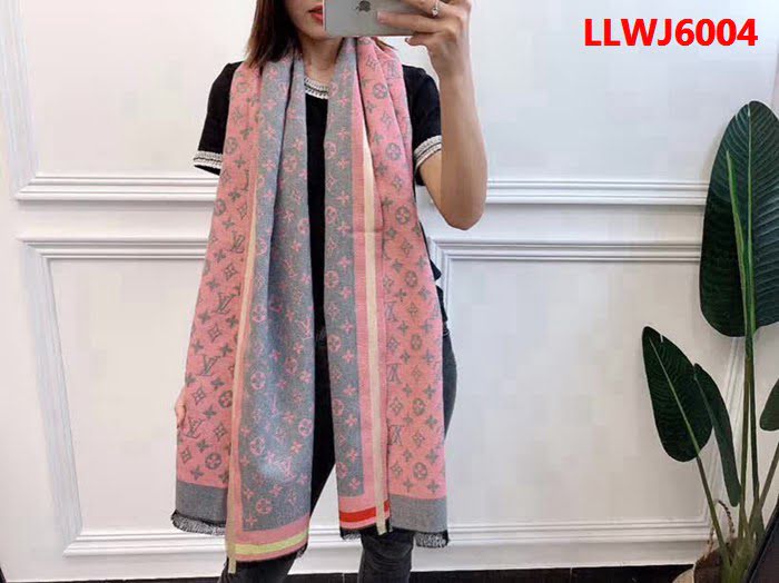 路易威登LV雙面大牌元素提花羊絨圍巾 LLWJ6004