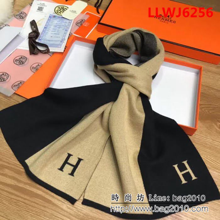 HERMES愛馬仕原單出口招牌男款羊絨圍巾 LLWJ6256