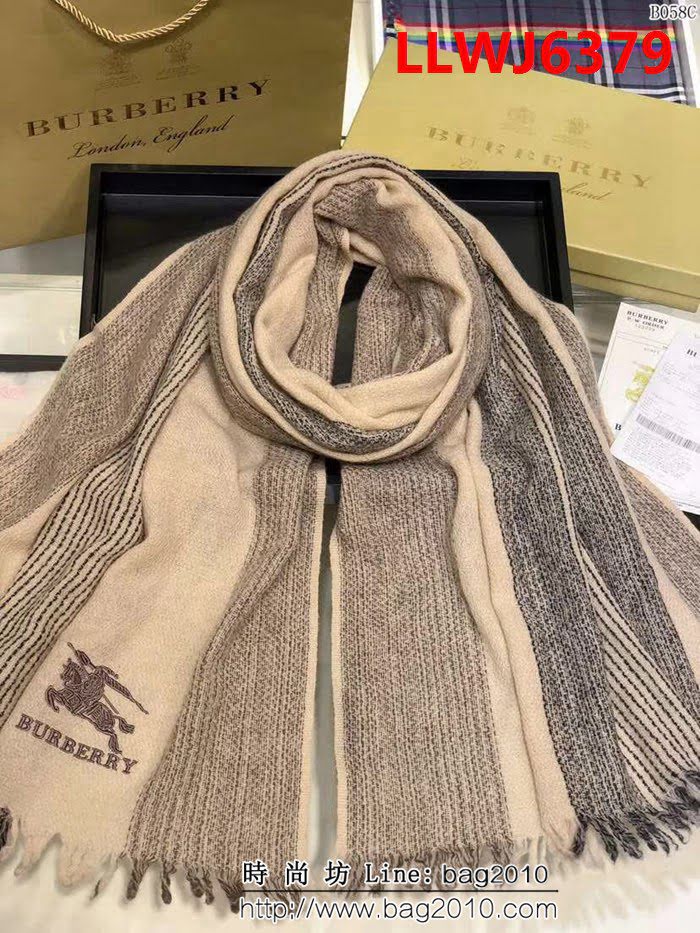 BURBERRY巴寶莉海外專櫃 2018最新款經典LOGO刺繡風格圍巾 B058 LLWJ6379