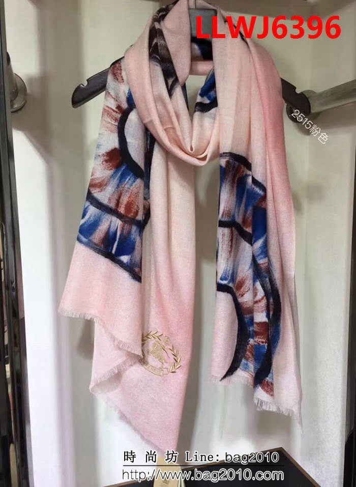 BURBERRY巴寶莉 秋冬新款刺繡戰馬女士高端羊絨羊毛長圍巾 2515 LLWJ6396