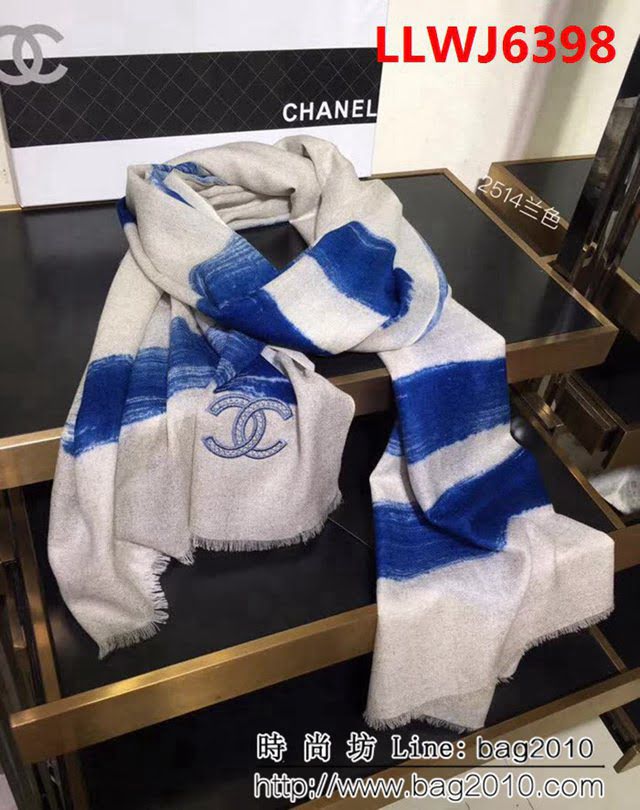 CHANEL香奈兒爆款 blingbling香家名媛風格雙C刺繡圍巾 2514 LLWJ6398