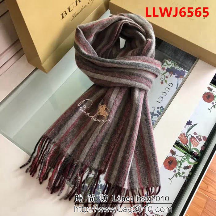 BURBERRY巴寶莉新款 品牌字母刺繡山羊絨圍巾 LLWJ6565