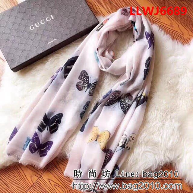 GUCCI古馳2018年早春度假系列 羊絨長圍巾 LLWJ6689