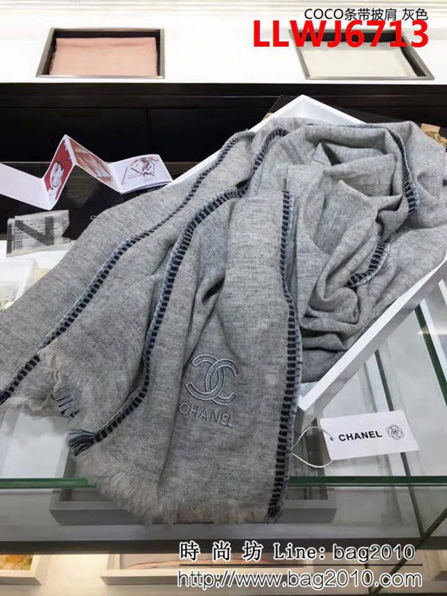 CHANEL香奈兒 小香新品 COCO條帶披肩 羊毛圍巾 LLWJ6713