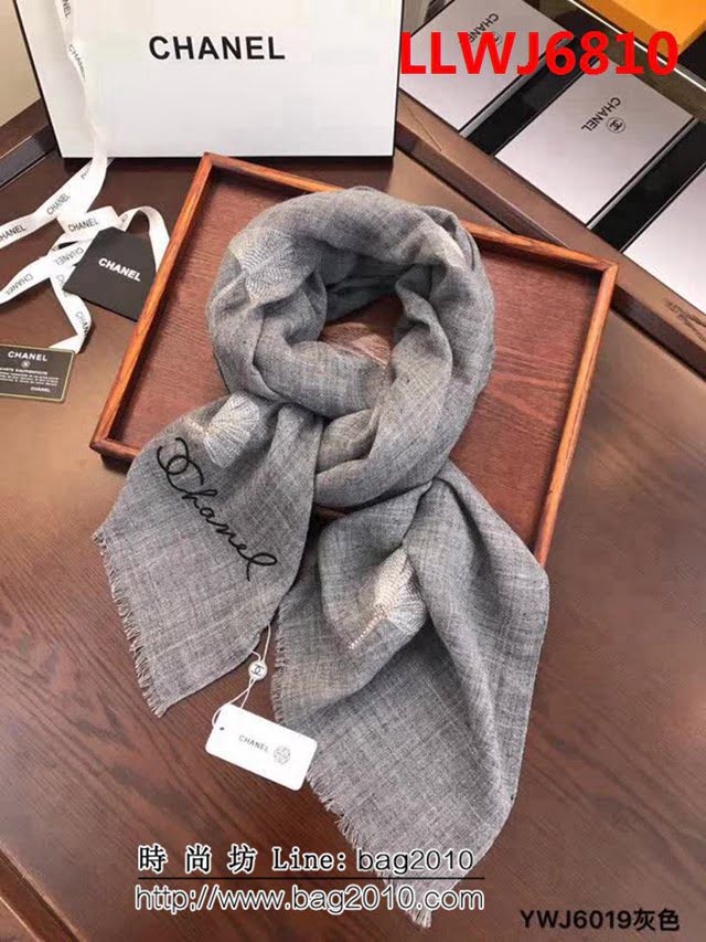 CHANEL香奈兒 最新刺繡羊毛圍巾 YWJ6019 LLWJ6810