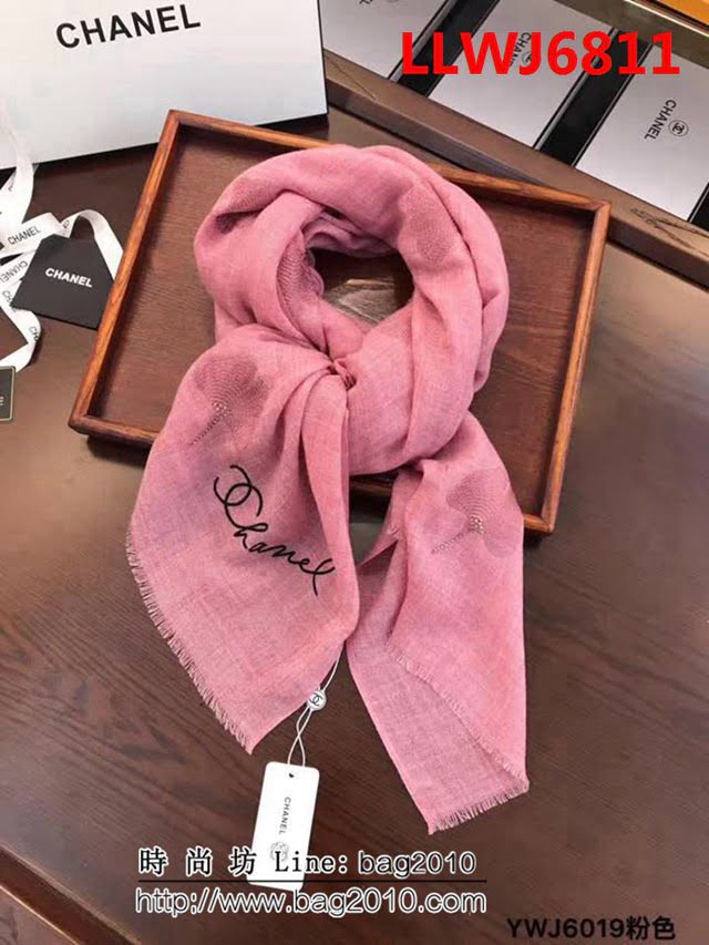 CHANEL香奈兒 最新刺繡羊毛圍巾 YWJ6019 LLWJ6811