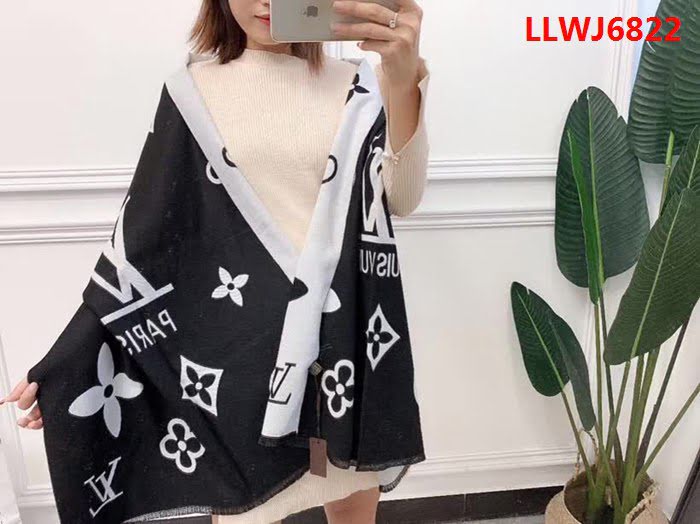 路易威登LV冬季新款雙面雙色圍巾 可做披肩 LLWJ6822