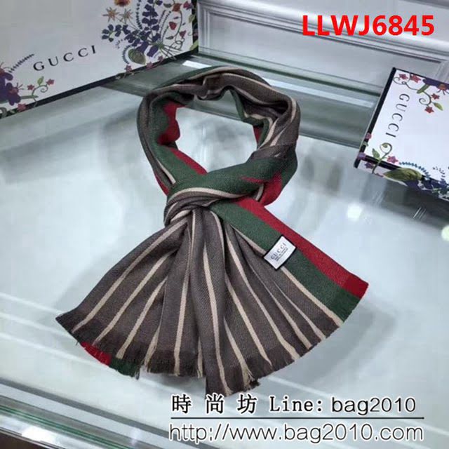 GUCCI古馳 2018海外專櫃最新款 經典百搭羊毛款圍巾 情侶款 LLWJ6845