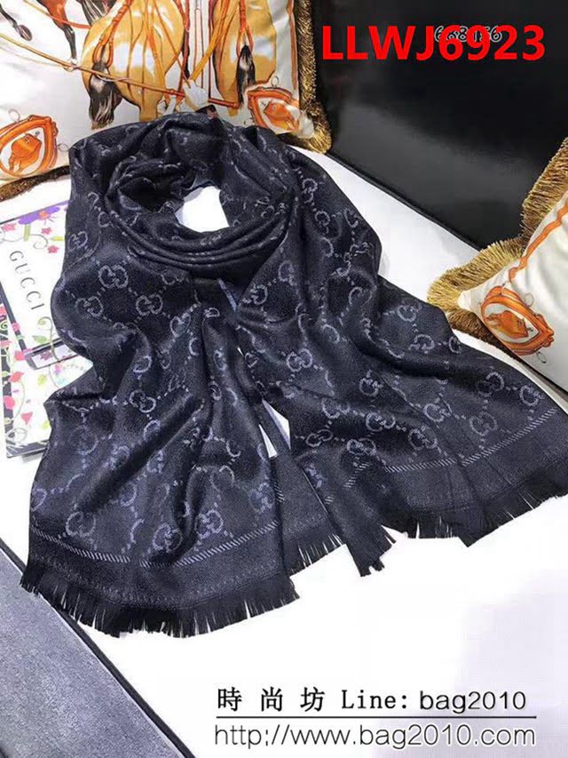 GUCCI古馳經典款 官網16年最新GG羊毛提花系列長圍巾 688156 LLWJ6923