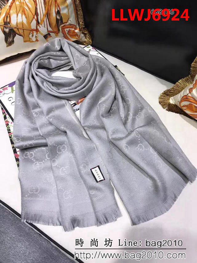 GUCCI古馳經典款 官網16年最新GG羊毛提花系列長圍巾 688156 LLWJ6924