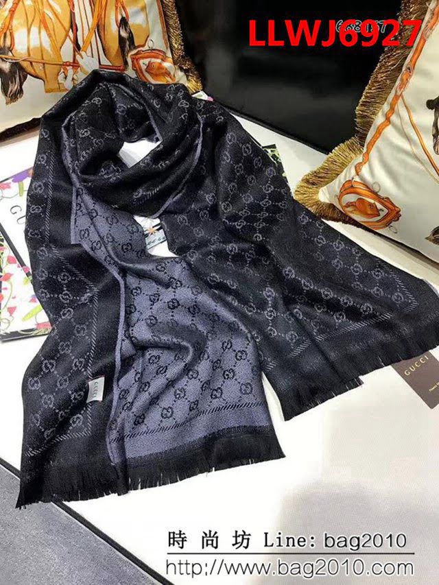GUCCI古馳經典款 官網16年最新GG羊毛提花系列長圍巾 688156 LLWJ6927