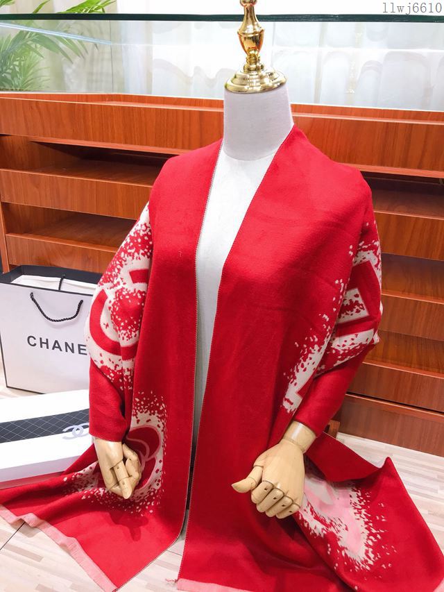 CHANEL圍巾 2019年新品素雅山茶花 香奈兒羊絨混紡長圍巾 CHANEL女圍巾  llwj6610