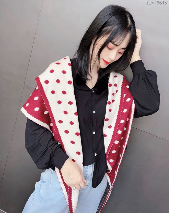 CHANEL圍巾 香奈兒爆款小香圓點菱形巾 CHANEL針織雙面雙色菱形圍巾 披肩  llwj6645