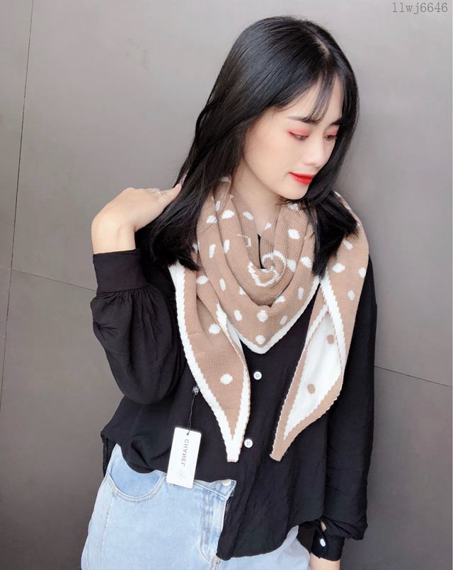 CHANEL圍巾 香奈兒爆款小香圓點菱形巾 CHANEL針織雙面雙色菱形圍巾 披肩  llwj6646