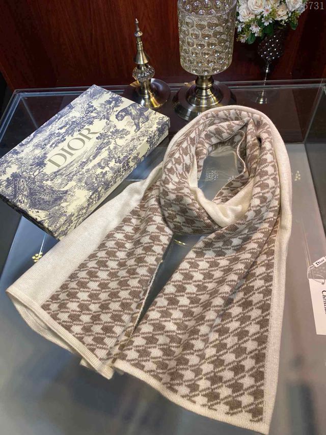 Dior圍巾 千鳥格秋冬必備時尚元素單品 迪奧羊絨交織女圍巾  llwj6731