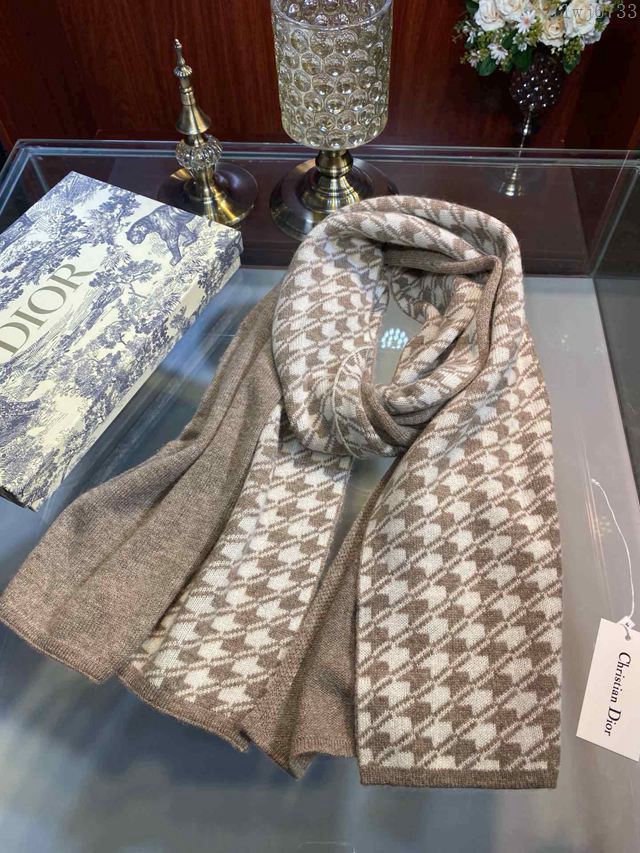 Dior圍巾 千鳥格秋冬必備時尚元素單品 迪奧羊絨交織女圍巾  llwj6733